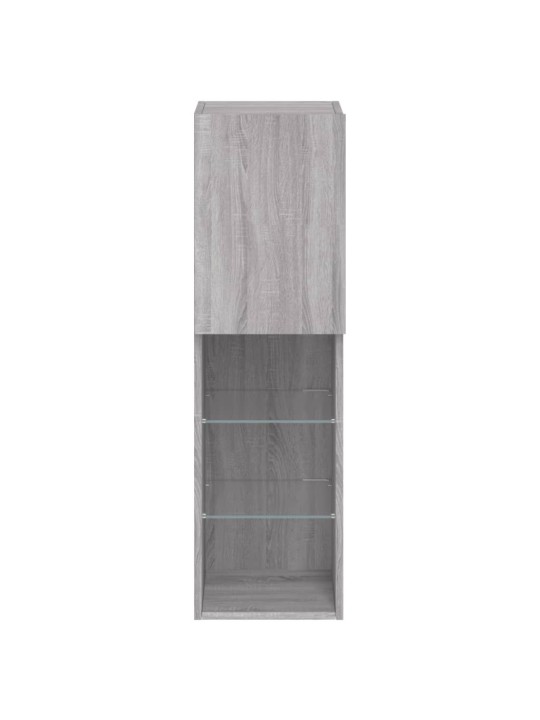 Tv galdiņš ar led apgaismojumu, pelēks, 30,5x30x102 cm