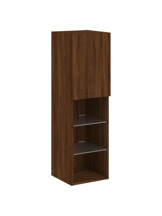 Tv galdiņš ar led lampiņām, ozolkoka krāsa, 30,5x30x102 cm