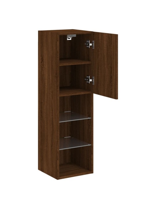 Tv galdiņš ar led lampiņām, ozolkoka krāsa, 30,5x30x102 cm