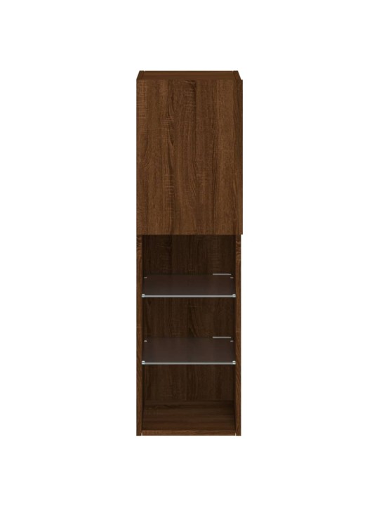 Tv galdiņš ar led lampiņām, ozolkoka krāsa, 30,5x30x102 cm