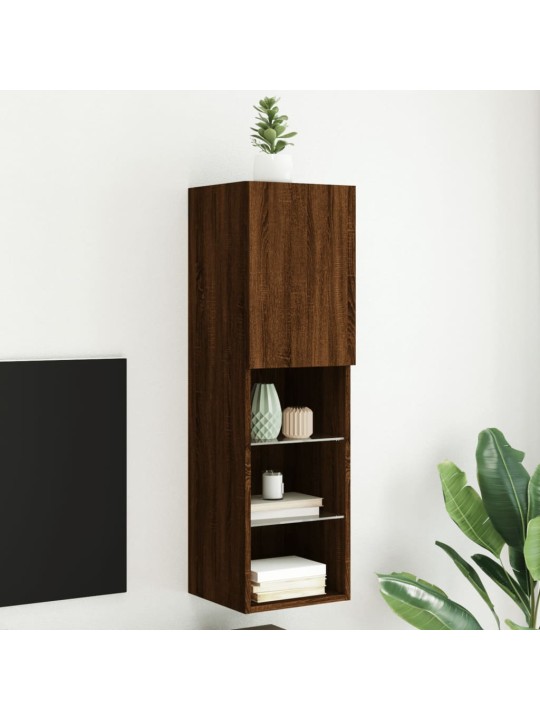 Tv galdiņš ar led lampiņām, ozolkoka krāsa, 30,5x30x102 cm