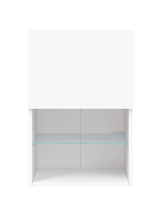Tv galdiņš ar led apgaismojumu, balts, 40,5x30x60 cm