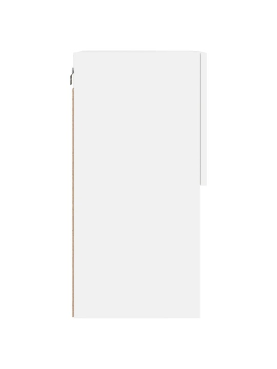 Tv galdiņš ar led apgaismojumu, balts, 40,5x30x60 cm