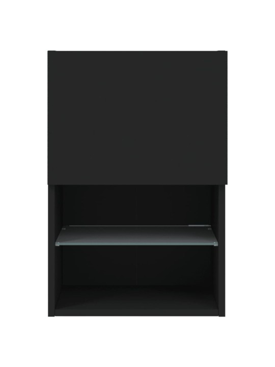 Tv skapītis ar led apgaismojumu, melns, 40,5x30x60 cm