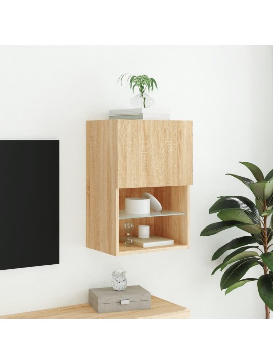 Tv skapītis ar led apgaismojumu, ozola krāsa, 40,5x30x60 cm