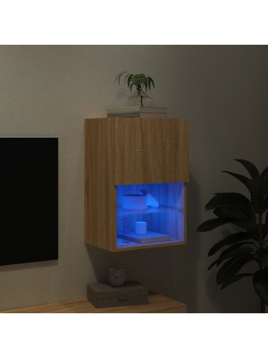 Tv skapītis ar led apgaismojumu, ozola krāsa, 40,5x30x60 cm