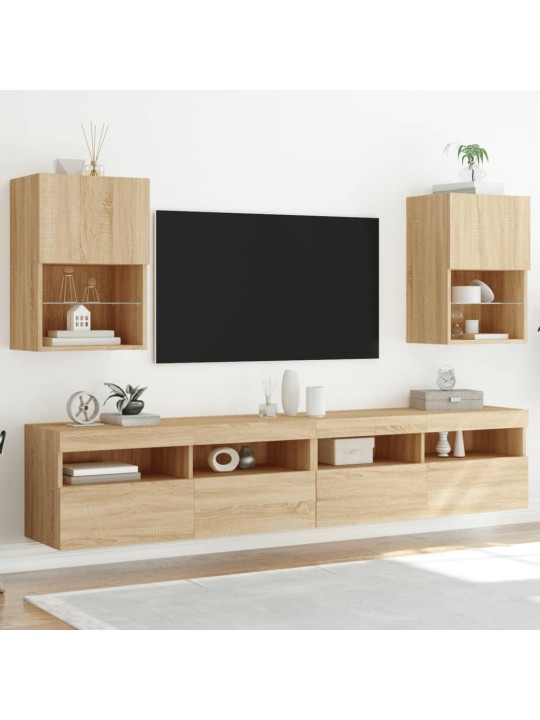 Tv skapīši ar led, 2 gab., ozolkoka krāsa, 40,5x30x60 cm