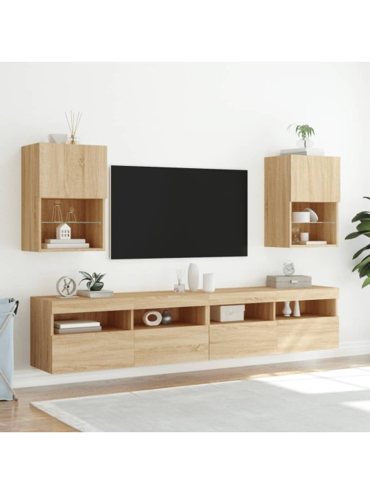 Tv skapīši ar led, 2 gab., ozolkoka krāsa, 40,5x30x60 cm