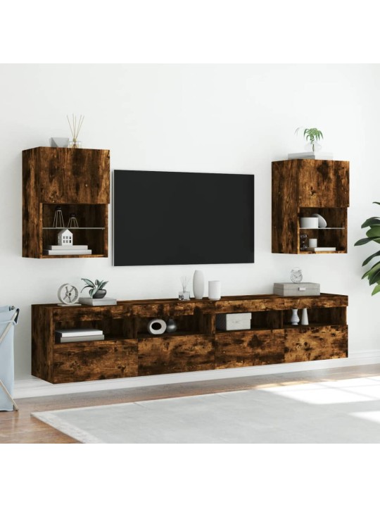Tv skapītis ar led apgaismojumu, ozolkoka krāsa, 40,5x30x60 cm
