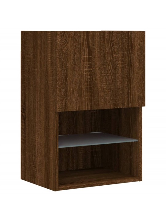 Tv galdiņš ar led lampiņām, ozolkoka krāsa, 40,5x30x60 cm