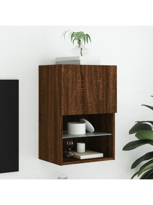 Tv galdiņš ar led lampiņām, ozolkoka krāsa, 40,5x30x60 cm
