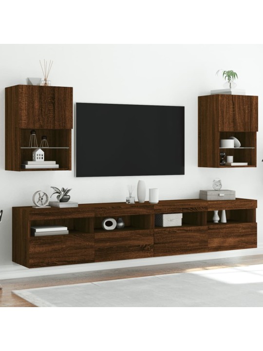 Tv skapīši ar led, 2 gab., brūna ozolkoka krāsa, 40,5x30x60 cm