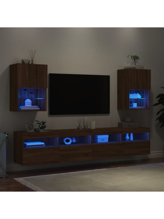 Tv skapīši ar led, 2 gab., brūna ozolkoka krāsa, 40,5x30x60 cm