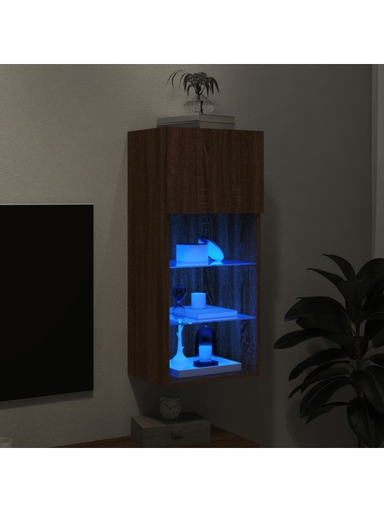 Tv galdiņš ar led lampiņām, ozolkoka krāsa, 40,5x30x90 cm