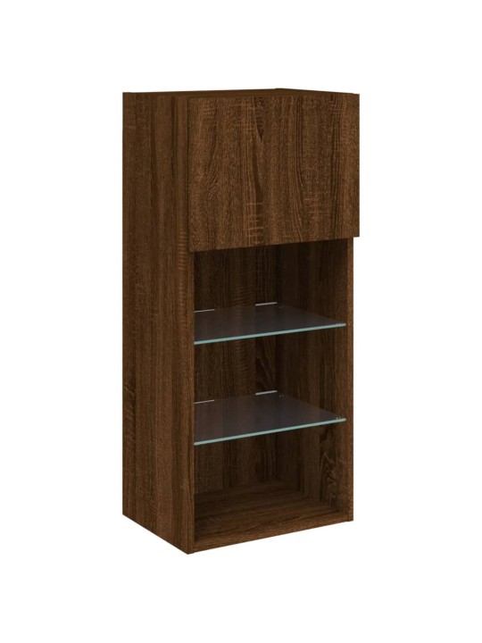 Tv galdiņš ar led lampiņām, ozolkoka krāsa, 40,5x30x90 cm