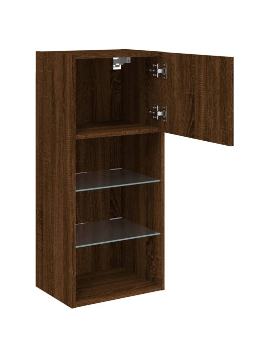 Tv galdiņš ar led lampiņām, ozolkoka krāsa, 40,5x30x90 cm