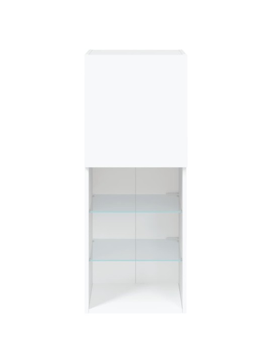 Tv skapītis ar led apgaismojumu, balts, 40,5x30x102 cm