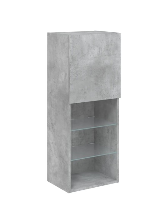 Tv skapītis ar led apgaismojumu, betona pelēks, 40,5x30x102 cm