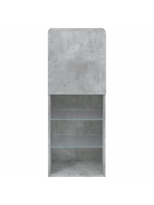 Tv skapītis ar led apgaismojumu, betona pelēks, 40,5x30x102 cm