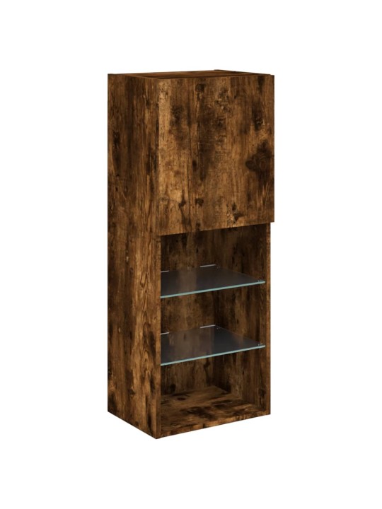 Tv skapītis ar led apgaismojumu, ozolkoka krāsa, 40,5x30x102 cm