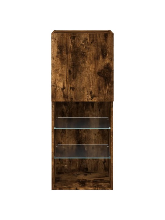 Tv skapītis ar led apgaismojumu, ozolkoka krāsa, 40,5x30x102 cm