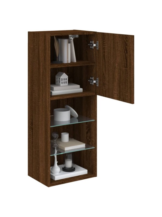 Tv galdiņš ar led lampiņām, ozolkoka krāsa, 40,5x30x102 cm