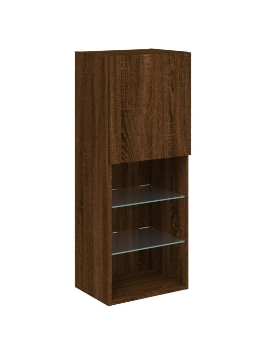 Tv galdiņš ar led lampiņām, ozolkoka krāsa, 40,5x30x102 cm