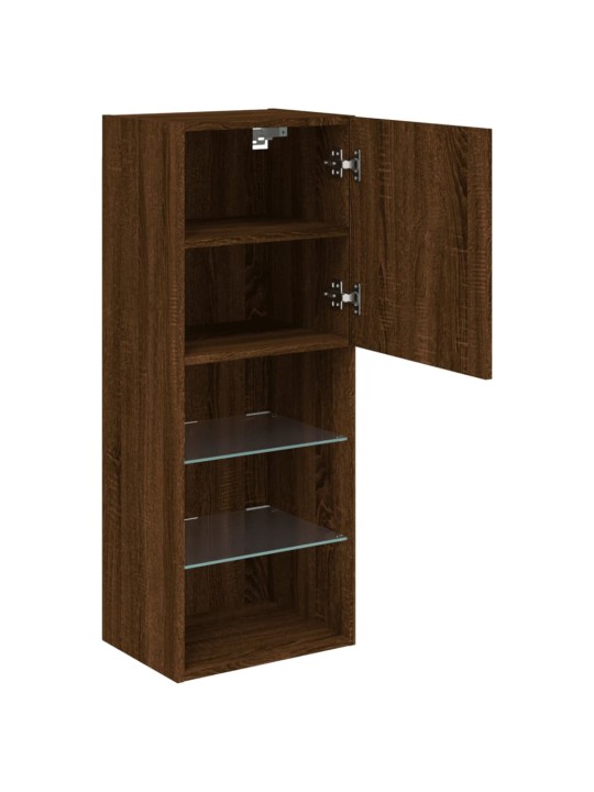Tv galdiņš ar led lampiņām, ozolkoka krāsa, 40,5x30x102 cm