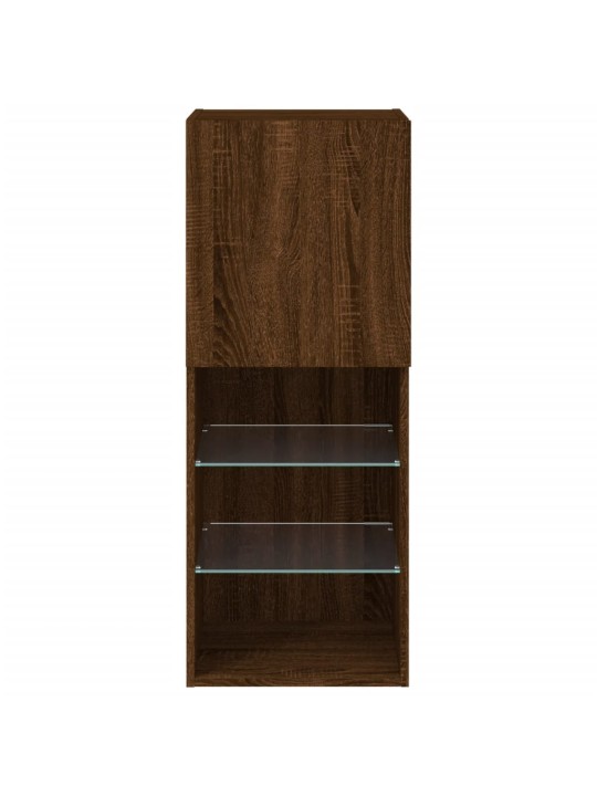 Tv galdiņš ar led lampiņām, ozolkoka krāsa, 40,5x30x102 cm