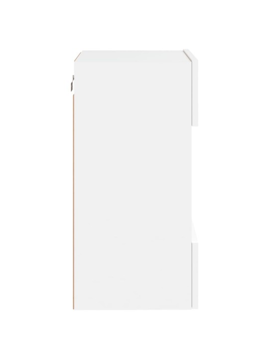 Tv galdiņš ar led lampiņām, balti, 40x30x60,5 cm
