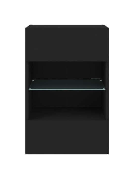 Tv galdiņš ar led lampiņām, melni, 40x30x60,5 cm
