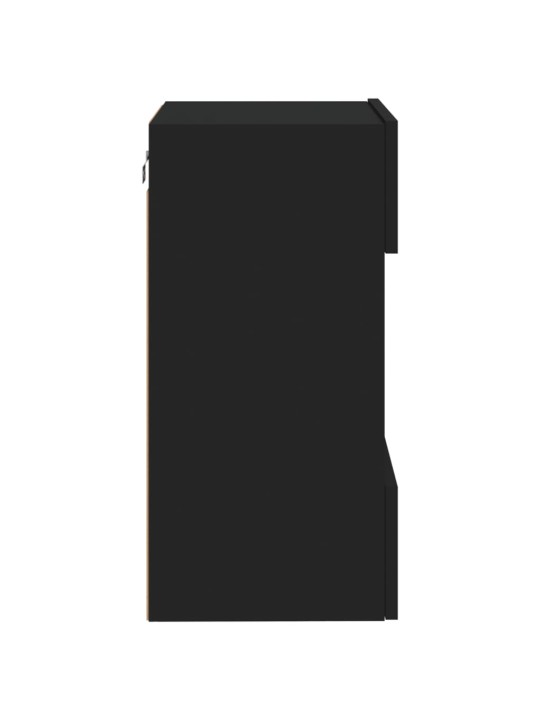 Tv galdiņš ar led lampiņām, melni, 40x30x60,5 cm