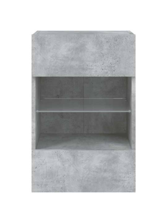 Tv galdiņi ar led lampiņām, betona pelēki, 40x30x60,5 cm