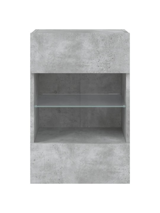 Tv galdiņi ar led lampiņām, 2 gab., betona pelēki, 40x30x60,5cm