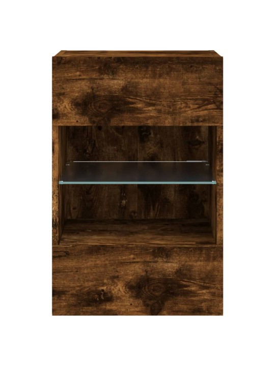 Tv plaukti ar led lampiņām, 40x30x60,5 cm, ozolkoka krāsā