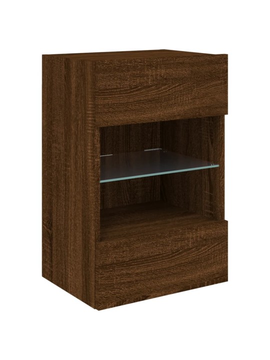 Tv plaukti ar led lampiņām, 2 gb., 40x30x60,5cm, ozolkoka krāsa