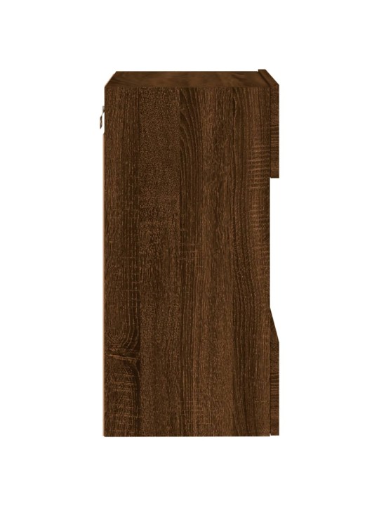 Tv plaukti ar led lampiņām, 2 gb., 40x30x60,5cm, ozolkoka krāsa