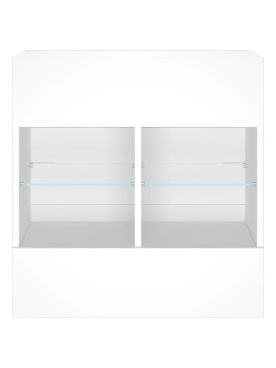 Tv galdiņš ar led lampiņām, balti, 58,5x30x60,5 cm