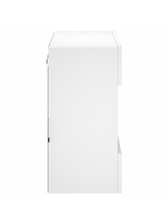 Tv galdiņš ar led lampiņām, balti, 58,5x30x60,5 cm