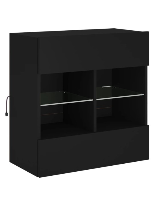 Tv galdiņš ar led lampiņām, melni, 58,5x30x60,5 cm