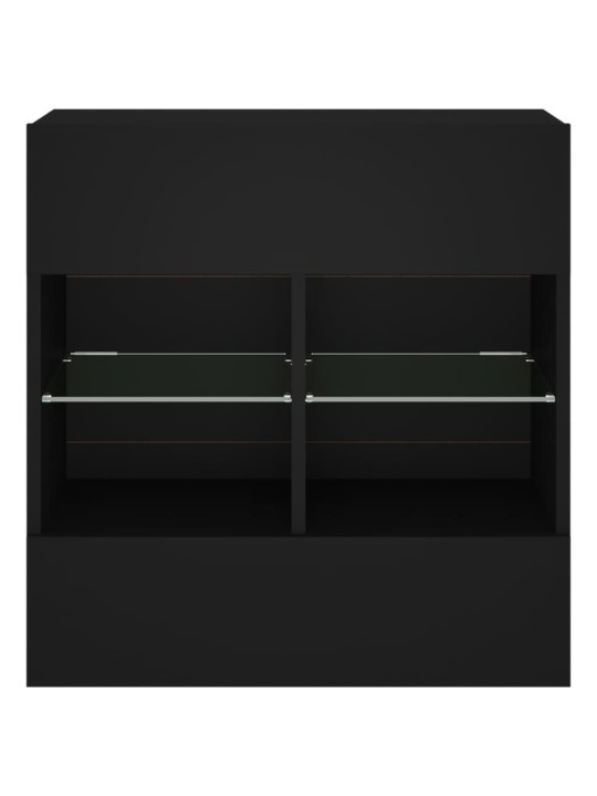 Tv galdiņš ar led lampiņām, melni, 58,5x30x60,5 cm