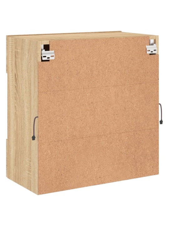 Tv plaukts ar led lampiņām, 58,5x30x60,5 cm, koka krāsā