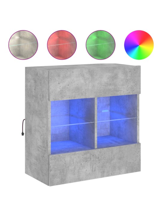 Tv galdiņi ar led lampiņām, betona pelēki, 58,5x30x60,5 cm