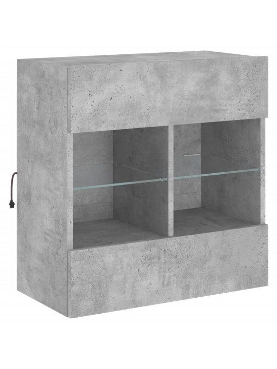 Tv galdiņi ar led lampiņām, betona pelēki, 58,5x30x60,5 cm