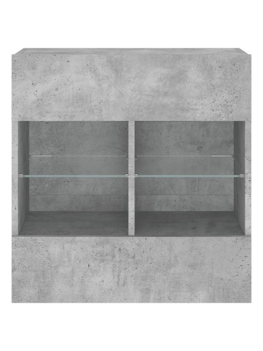 Tv galdiņi ar led lampiņām, betona pelēki, 58,5x30x60,5 cm