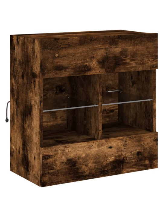 Tv plaukti ar led lampiņām, 58,5x30x60,5 cm, ozolkoka krāsā