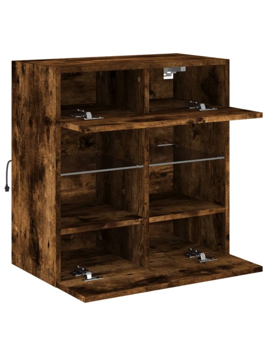 Tv plaukti ar led lampiņām, 58,5x30x60,5 cm, ozolkoka krāsā