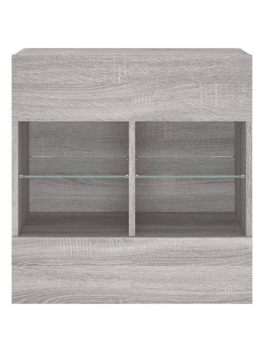 Tv skapītis ar led lampiņām, pelēka ozola krāsa, 58,5x30x60,5cm
