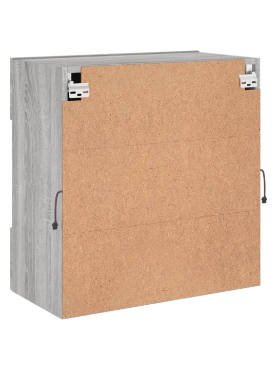 Tv skapītis ar led lampiņām, pelēka ozola krāsa, 58,5x30x60,5cm