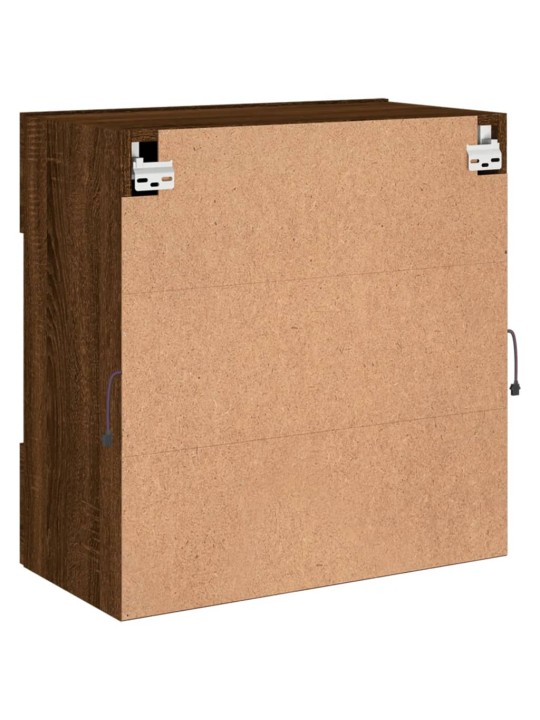 Tv plaukti ar led lampiņām, 58,5x30x60,5 cm, brūna ozolkoka